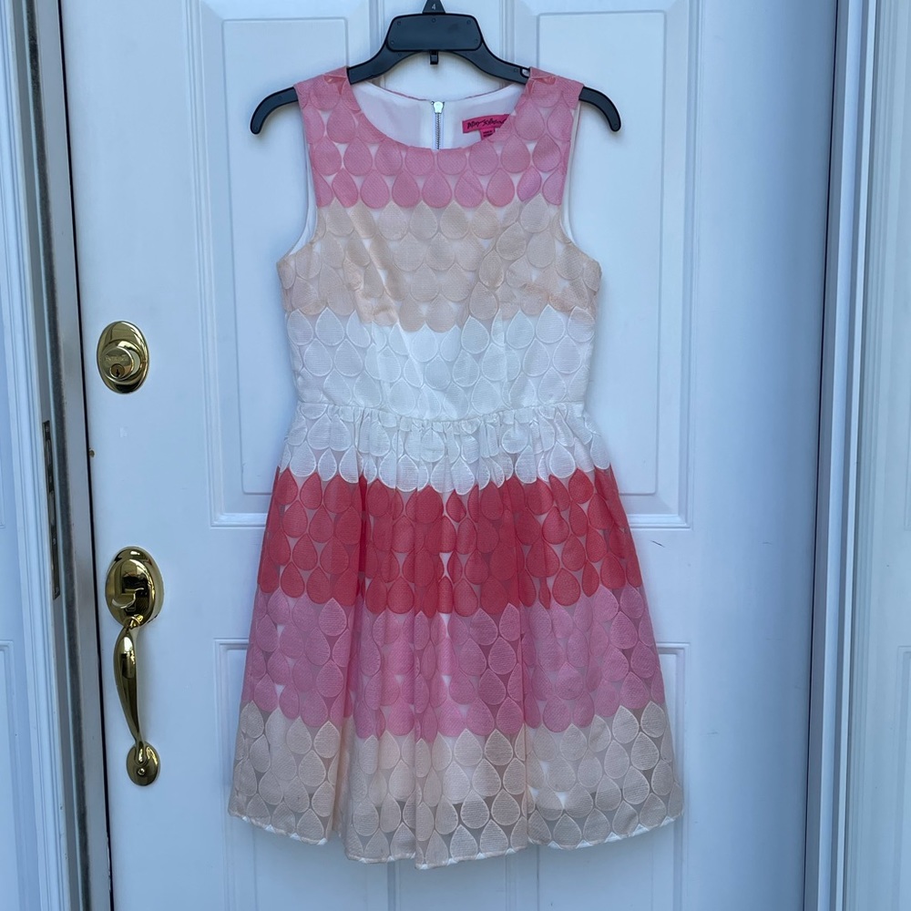 Betsey Johnson red/pink/white teardrop dress